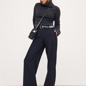 Banana Republic Navy with Charcoal Pinstripe Camden Trousers